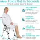 Vive Shower Chair for Elderly and Disabled - Folding Seat with Arms and Back - Foldable Bathroom Chairs for Sitting, Inside Shower - Portable for Travel - Fold Down, Collapsible, Compact & Comfortable