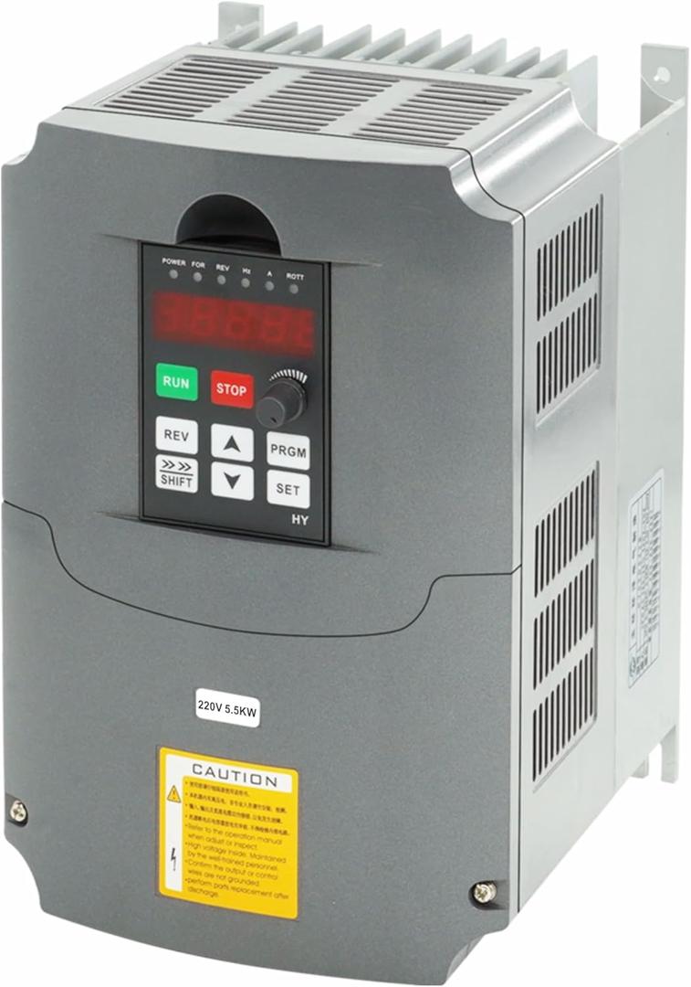 VFD Converter,Variable Frequency Drive,220VAC Single Phase Input to 220V Three Phase,for Motor/Spindle Speed Rotation (HY Series 220v 5.5kW-7.5HP Model)