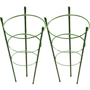LEOBRO Tomato Cage, 2 PCS Small Plant Support Cage Rust Resistant Garden Ring Stake Plant Support for Tomato, Trellis, Climbing Plant, Flower, Plant Cages for Small Plants,17.7" H