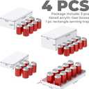 Buffet Risers, 4PCS White Acrylic Food Risers for Party Table, Large Rectangle Display Riser Stand with Hollow Box for Dessert Catering Supply, Scalloped Acrylic Tray for Cupcake
