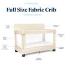 Baby Delight Lunaire Full Size Crib | Breathable Mesh Baby Crib | Tool-Free Assembly Baby Bed | 100% GOTS Certified Organic Cotton Fabric | Organic Oat