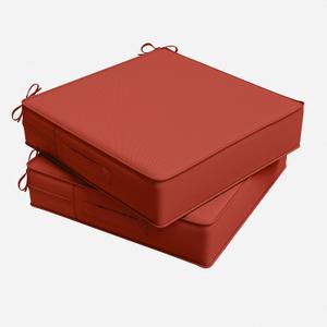 Outdoor Chair Cushion 24 x 24 x 5 Inches Patio Furniture Outdoor Waterproof Seat Cushion, Patio Chair Cushion with Handles and Ties, Square Dining Chair Cushion Set of 2, Terra Red