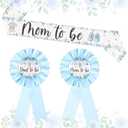 Clothes Theme Baby Shower Party Favor Blue 3 Pcs Clothes Mom To Be Sash Corsage Pin Set for Baby Shower Gender Reveals Party Favors Supplies Pregnancy Props Gift for Boy