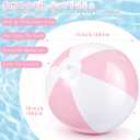 MiniInflat 4 Pcs 16 Inch Inflatable Beach Balls Bulk Large Pastel Inflatable Decorated Ball Party Ornaments for Summer Swimming Pool Party Birthday Favors
