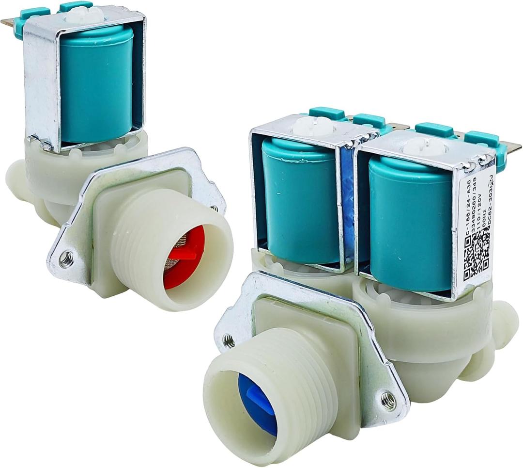 Washer Water Inlet Valve Fit for samsung kenmore WF42H5000AW WF45B6300AC WF45R6100AW WF45B6300AC/US WF45R6100AC/US WF42H5000AW/A2 WF45R6300AV/US WF42H5200AP/A2 WF42H5200AF/A2 WF42H5200AW/A2