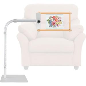 Adjustable Workstand Compatible with Lowery Side Clamp, Rotating Needlepoint Stand, Heavy Duty Metal, Fits Q‑Snap