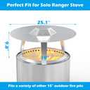FirePit Heat Diffuser for Solo Stove Bonfire 19" Accessories Portable Stainless Steel Heat Deflector Replacement Parts for Solo Stove Bonfire 2.0 with Carrying Handles and Support Legs