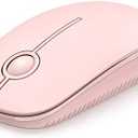 Vssoplor Wireless Mouse, 2.4G Slim Portable Computer Mouse with Nano Receiver Quiet Silent Optical Laptop Mouse for Notebook, PC, Laptop, Computer-Pure Pink