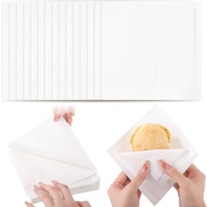 100 Pcs Paper Pretzel Bags Sandwich Bags Double Open Snack Bags,5.7x5.9 Inch Grease Resistant Cookie Bags for Home Bakery Cake Shop(White)