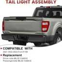 Tail Lights W/Bulb and Harness Assembly Compatible with 2021 2022 2023 Ford F150, Rear Light Taillights Replacement # ML3Z-13405-E ML3Z-13404-E