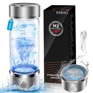Hydrogen Water Bottle, Portable Hydrogen Water Bottle Generator, Ion Water Bottle Improve Water Quality in 3 Minutes, Water Ionizer Machine Suitable for Office, Travel and Daily Drinking(Sliver)