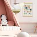 foedor Alphabet Numbers Poster Framed, Nursery ABC Wall Decor Poster Hanger Frame,Hanging Banner Decor for Nursery Toddler Girls Room Play Room, 12x16 Inch, Set of 2