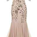 PrettyGuide Women's Evening Dress 1920s Sequin Mermaid Hem Maxi Long Formal Ball Gown, Size: 12-14