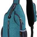 WATERFLY Crossbody Sling Backpack Sling Bag Travel Hiking Chest Bags Daypack (Teal blue)