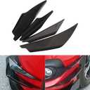 4Pcs/Set Diffuser Shark Fin Kit for Car Spoiler Wing, Auto Parts Car Carbon Fiber Texture Decoration Front Bumper Side Canards Splitter Fins Universal Black