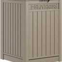 YITAHOME 51 Gallon Resin Package Delivery Box for Outside, Storage Box with Lockable Secure, Resin Deck Box for Porch, Curbside(Brown)