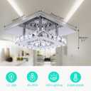 Dimmable Mini LED Chandeliers Modern Crystal Chandelier 7.9 Inches Led Ceiling Light Square Flush Mount Ceiling Light