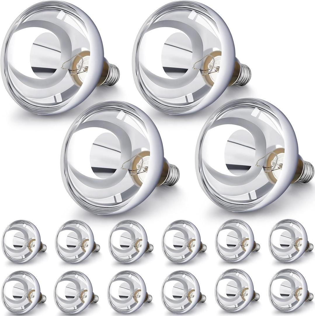 VIHOSE 16 Pack Heat Lamp Bulbs 250 Watt, R40 E26, Silver