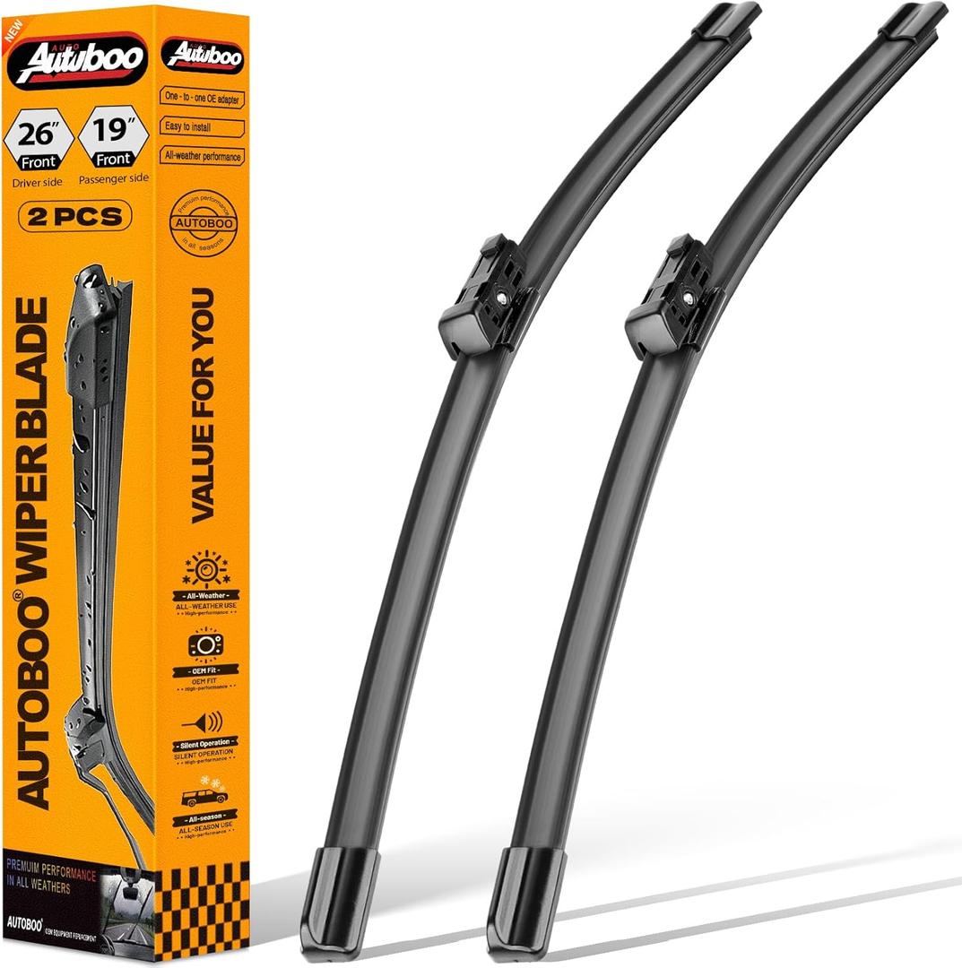 2 x AUTOBOO 26"+19" Windshield Wipers Replacement for Tesla Model 3 2017 2018 2019 2020 2021 2022 2023 2024 2025 Model Y 2020 2021 2022 2023-2025 -Original Factory Quality (Pack of 2)