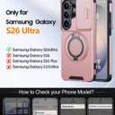 JAME for Samsung Galaxy S26 Ultra Case, Ring Holder Stand Kickstand, Slide Camera Cover with Screen Protector, Dual-Layer Shockproof Protective Magnetic Accessory Friendly S26 Ultra Phone Case, Pink