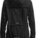 Bikewa Women's Cycling Rain Jackets Waterproof Windbreaker Lightweight Running Windproof Reflective Jacket Packable Hooded (Black, XXL)
