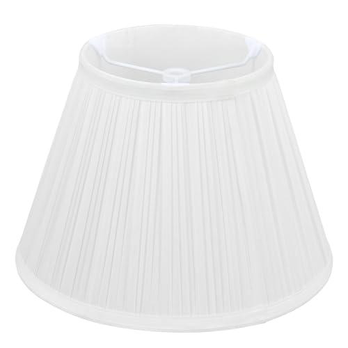 Small Lamp Shade, White Pleated Bell Shade for Table Lamps, 6" Top x 10" Bottom x 7" High, Small White Lamp Shades for Floor Lamps, Pendant Lamps (Spider Fitter), Fabric Lampshade Replacement