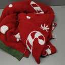 Amlie Home Christmas Knit Throw for Couch, Reversible Soft Cozy Chenille Blanket for Home Decor Gift for Family, 50" x 60", Red Christmas Candy Cane