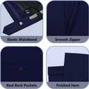 Cooper & Nelson Men's Suit Slim Fit, 3 Piece Suits for Men, One Button Solid Jacket Vest Pants with Tie, Tuxedo Set (XX-Large, Navy)