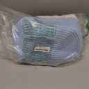 JMvicyroam Woven Basket,Small Rope Storage Bin with Handles & Ribbon Bag, Organizer for Shelves Closets,Gift Basket Empty for Birthday,Books,Dog Toys, White&Blue/3 Pack