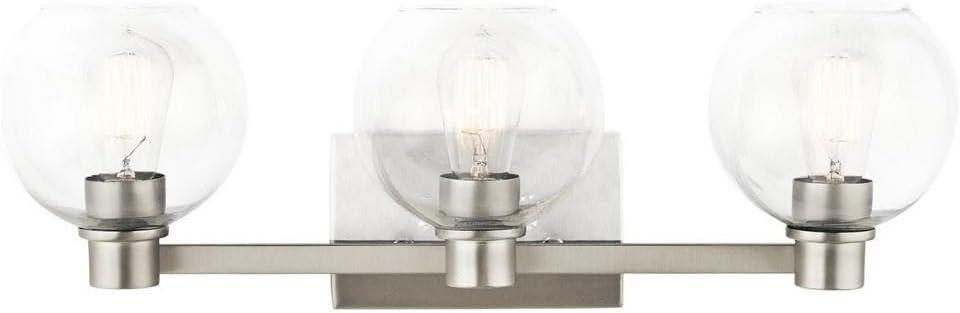 Kichler Harmony 24.5" Vanity Light in Brushed Nickel, 3-Light Traditional Bathroom Vanity with Clear Glass, (24.5" W x 8.25" H), 45894NI