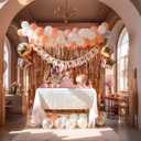 Rose Gold Birthday Decorations for Women - Happy Birthday Decorations Kit, Girls Party Supplies Includes Curtains, Balloons, Banner, Tablecloth, Cake Toppers, and More for a Chic Celebration