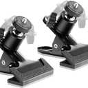 2-Pack Camera Clamp Mount with 360 Swivel Ball Head - Spring Loaded DSLR Clamp for Video & Studio Photography, 1/4'' Screw Black (Tripod Accessories)