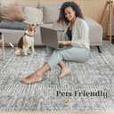 Washable Area Rug 5x7: Moroccan Rug for Living Room Geometric Boho Rug Farmhouse Non Slip Stain Resistant Rugs Low Pile Soft Carpet for Bedroom Dining Room Home Office Children Room (Grey,5'x7')