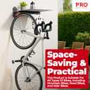 PRO BIKE TOOL Bike Wall Mount with Storage Shelf Vertical Bike Rack Wall Mount for Garage, Indoor Bicycle Storage Hanger, Space Saving Bike Holder for Road, Mountain & Hybrid Bikes