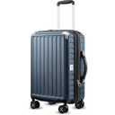 LUGGEX Carry On Luggage 22x14x9 Airline Approved, PC Expandable Hard Shell Suitcases with Spinner Wheels, 20 Inch, Blue
