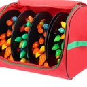 TKYHRMAS Christmas Ornament Storage Box, Ornament Storage Container with 8 Trays, Xmas Decoration Organizer Holds Up to 128 Decoration Balls, Durable 600D Oxford Material（Red）