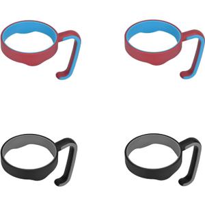 4 PCS 20 oz Tumbler Handle for Yeti, Black and Red Anti-Scratch and Anti-Slip Handle for Yeti 20 oz Tumbler