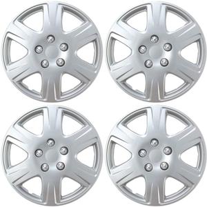 BDK HK993 Silver 15" Hubcaps Wheel Covers for Toyota Corolla (15 inch)  Four (4) Pieces Corrosion-Free & Sturdy  Full Heat & Impact Resistant Grade  OEM Replacement, 4 Pack