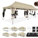 COBIZI 10x30 Heavy Duty Pop Up Canopy with 8 Sidewalls and Hexagonal Legs, Easy up Tent for Parties, Wedding and Commercial, Outdoor Canopy with Carry Bag, Sand Bags, Waterproof & UPF50+ (White)