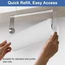 2 x Paper Towel Holder Under Cabinet, Wall Mount, Stainless Steel, Adhesive Paper Towel Rack for Kitchen and Bathroom, Silver