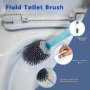 Silicone Toilet Brush and Holder Set, 2 Packs Bendable Toilet Scrubber for Curved Rim, Non-Scratch Drip-Resistant Brush with Sprayer, Space Saving Bathroom Essentials (2)