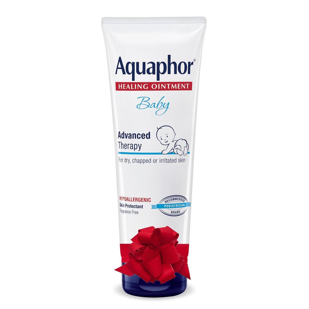 Aquaphor Baby Healing Ointment Advanced Therapy Skin Protectant, Dry Skin and Diaper Rash Ointment, Holiday Baby Gifts, 7 Oz Tube