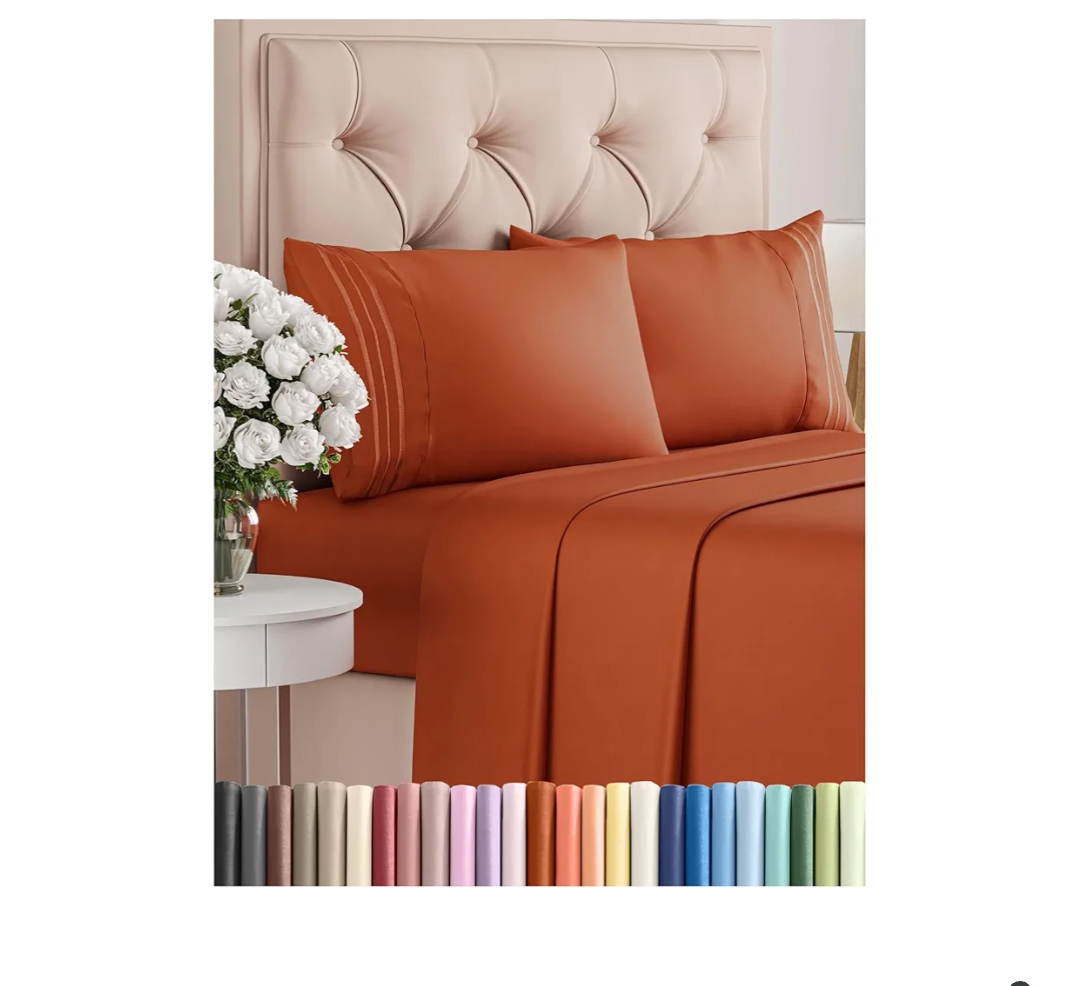 King Size 4 Piece Sheet Set  Comfy Breathable & Cooling Bed Sheets Set  Hotel Luxury Bedding for Women, Men, Kids & Teens  Deep Pockets, EasyFit, Super Soft & Wrinkle Free  OekoTex  Terracotta
