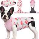 Kuoser Recovery Suit for Dogs Cats After Surgery, Professional Pet Recovery Shirt Dog Abdominal Wounds Bandages, Substitute E-Collar & Cone,Prevent Licking Dog Onesies Pet Surgery Recovery Suit (Small (Back:11.4-13.4'', Weight:7-15 LB), Pink)