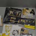 Black and Gold Birthday Decorations - Party Supplies Kit with Tablecloth, Paper Plates, Photo Props, Crown Foil Balloon, Fringe Curtains, Cake Toppers and Banner for Men Women 18th 21st 30th 40th 50th