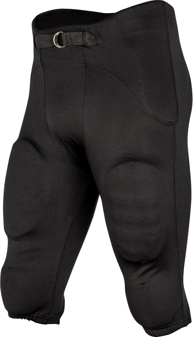 CHAMPRO Men's Standard Safety Practice Football Pants with Pads. Black Medium