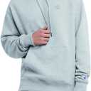 Champion Men's Pullover Fleece Hoodie, Midweight, C Logo (Reg. Or Big & Tall) (X-Large, Platinum Silver Heather)