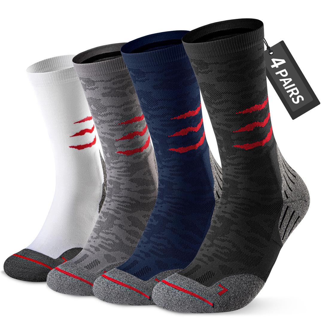 Bbfrey Crew Compression Socks for Men Women - Mild Support, Wicking Cushioned Compression Running Socks for Sport Basketball