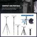 NEEWER Basics Camera Tripod Monopod, 77" Compact Lightweight Travel DSLR Video Stand, 360 Ball Head, Arca Type QR Plate, Reversible Legs & Inverted Central Axis, 13lb Max Load, TP08