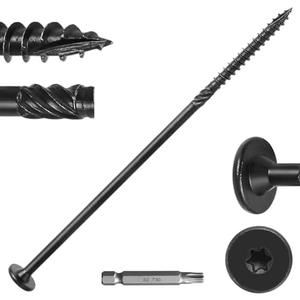 #14 x 8 Wood Structural Lag Screws 300Pcs Star Drive Decking Screws, Rust Resistant Timber Screws for Timber/Log/Landscaping Wood